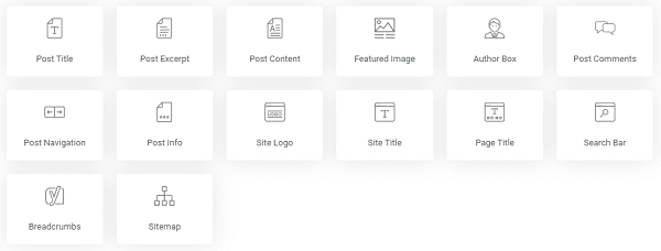 Elementor theme elements