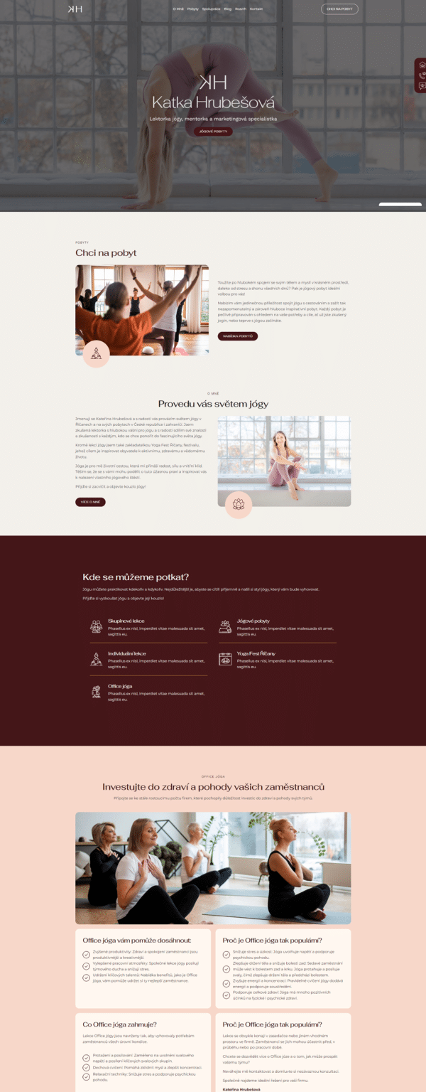 Kateřina hrubešová jóga web od cooleb